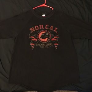 Black Nor Cal Bear 3/4 Sleeve Shirt Size L